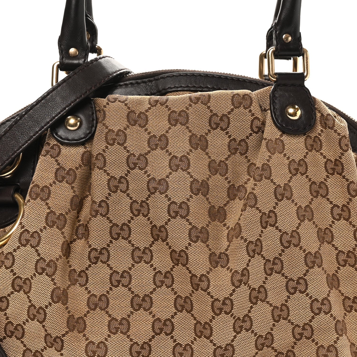 Gucci Monogram Medium Sukey Boston Bag Dark Brown