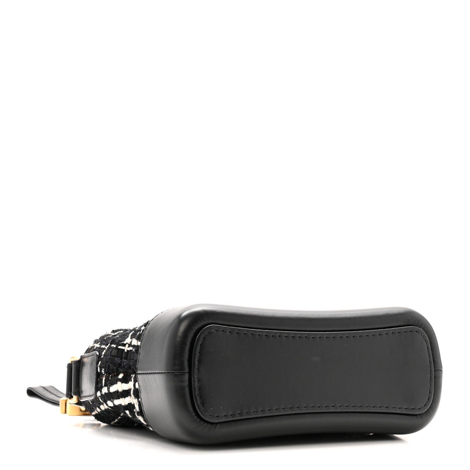 Chanel Tweed Calfskin Small Gabrielle Hobo Black White