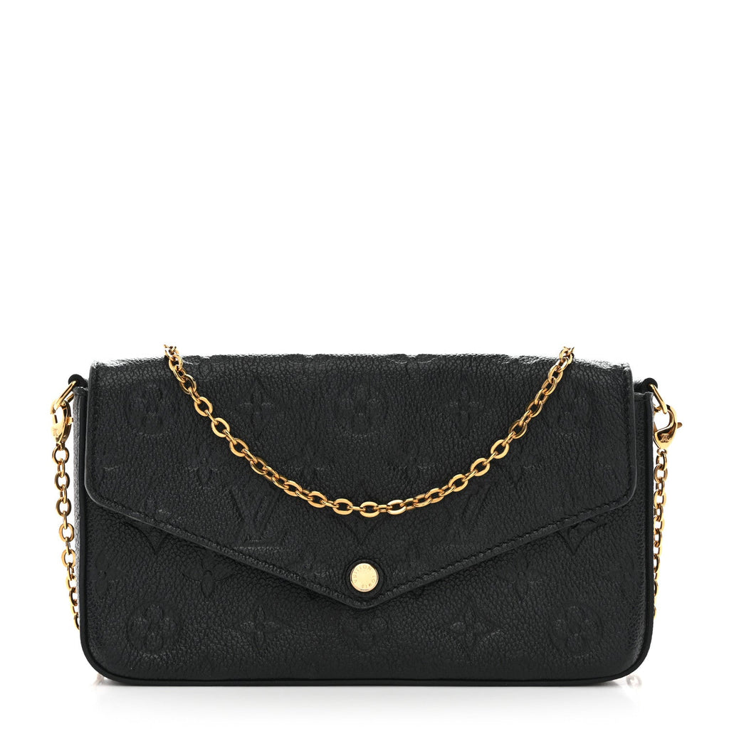 Louis Vuitton Empreinte Pochette Felicie Chain Wallet Black