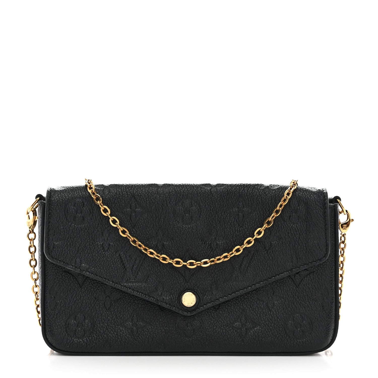 Louis Vuitton Empreinte Pochette Felicie Chain Wallet Black