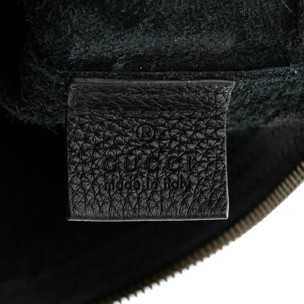 Gucci Pebbled Calfskin Medium Logo Portfolio Clutch Black