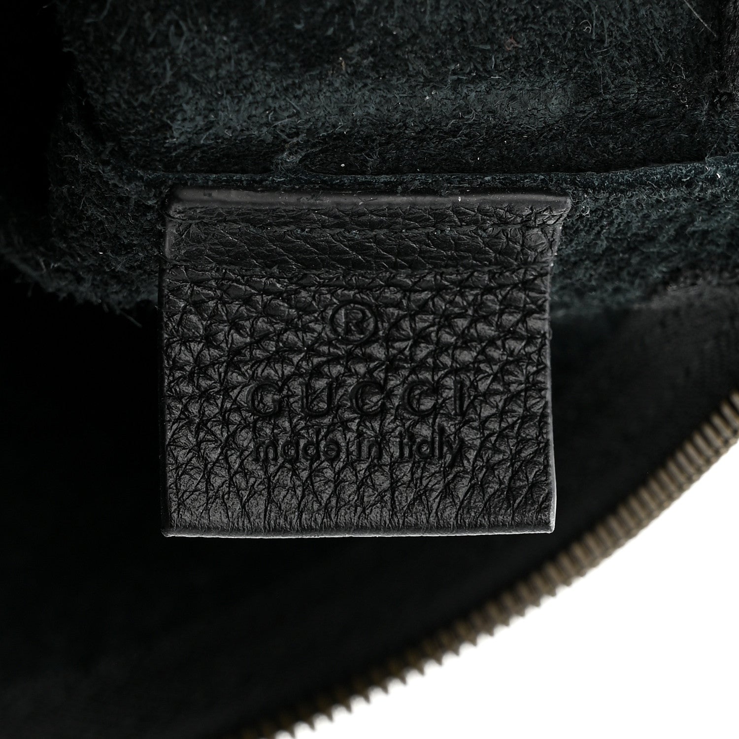 Gucci Pebbled Calfskin Medium Logo Portfolio Clutch Black