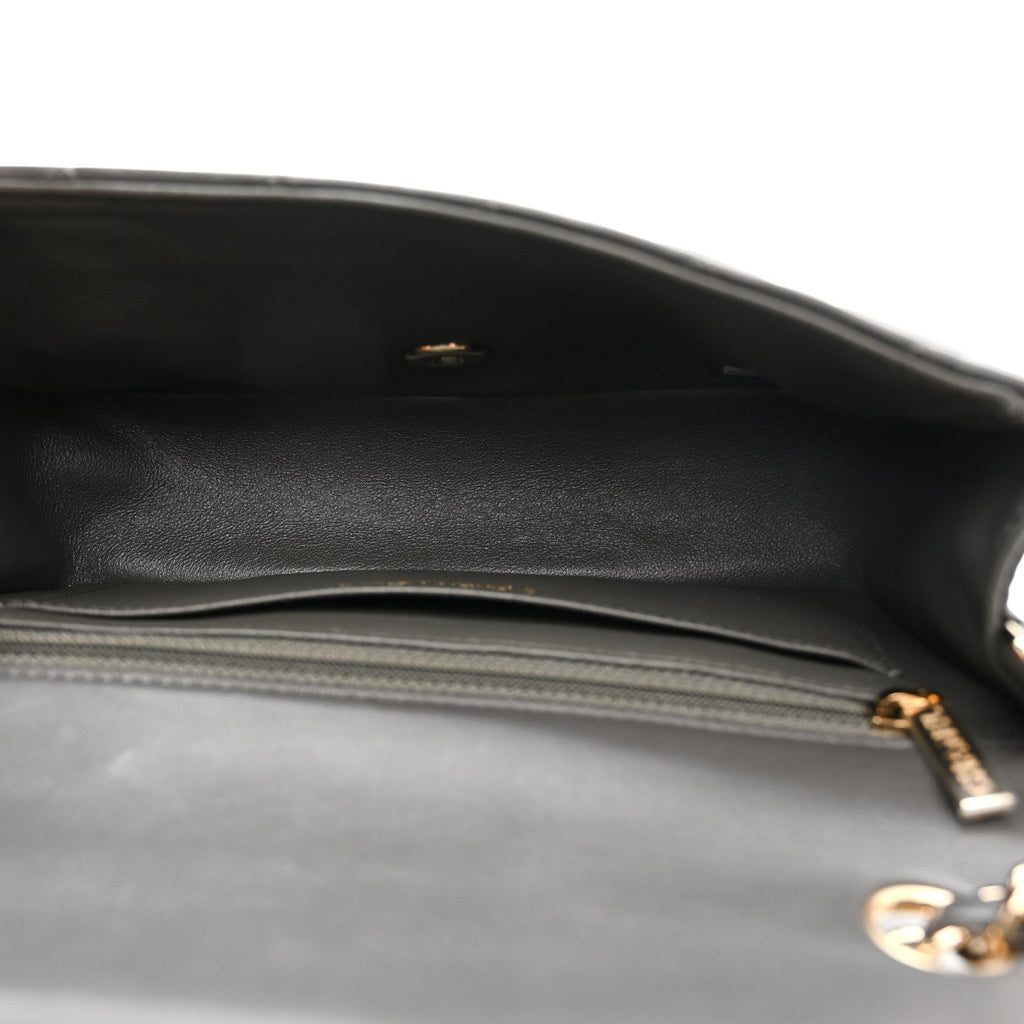 Chanel Lambskin Quilted Mini Rectangular Flap Dark Grey