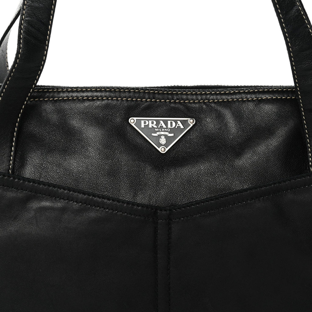 Prada Nappa Pocket Satchel Black