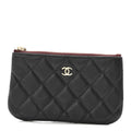 Caviar Quilted Small Cosmetic Case Black