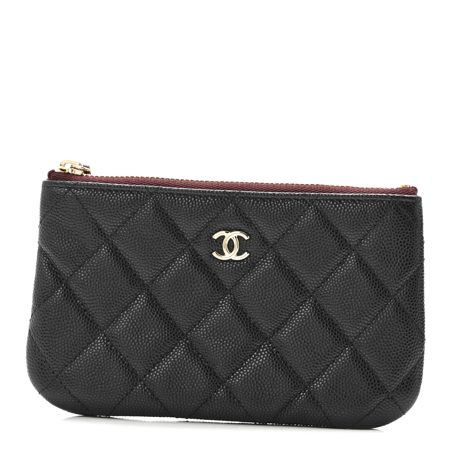 Caviar Quilted Small Cosmetic Case Black