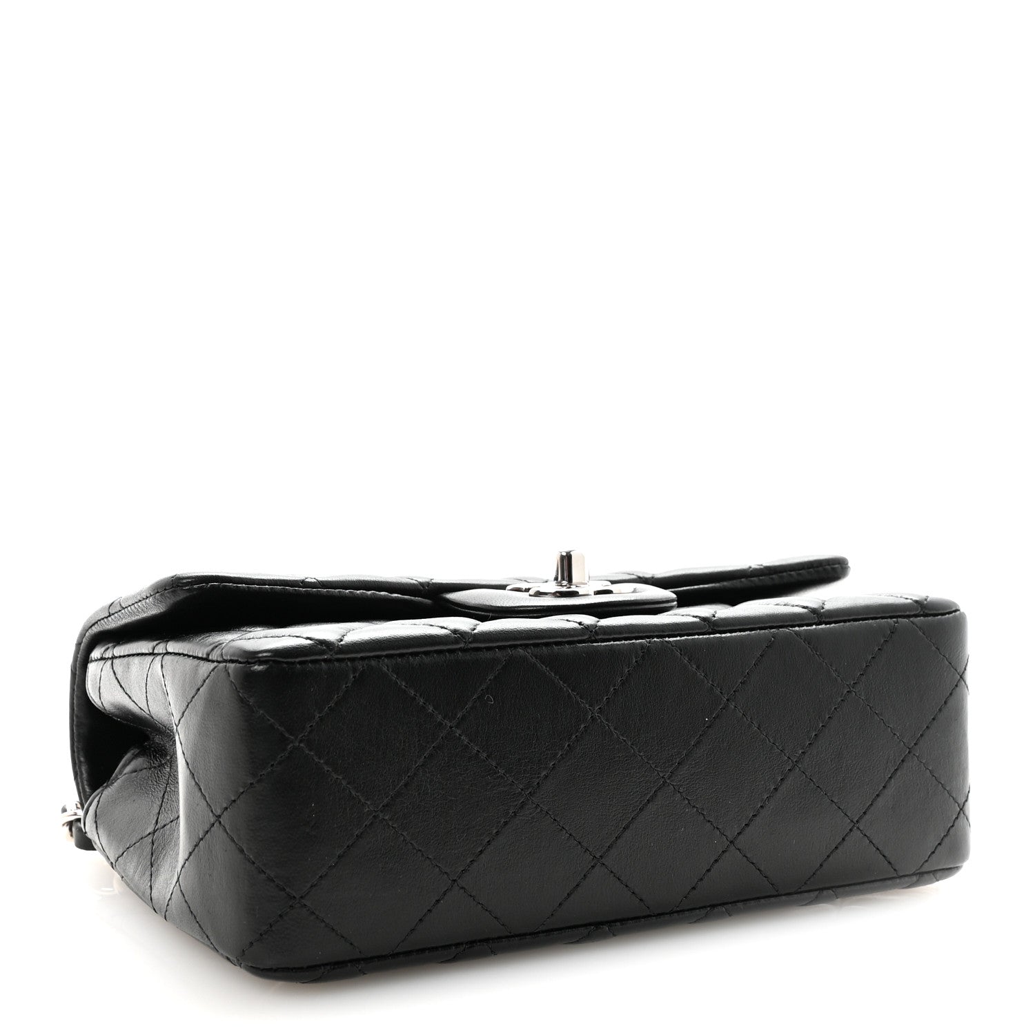 Chanel Lambskin Quilted Mini Rectangular Flap Black