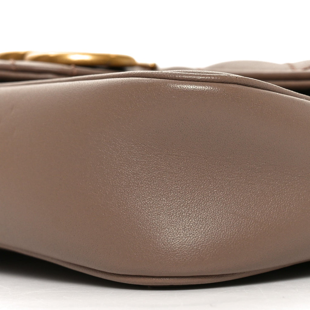 Gucci Calfskin Matelasse Super Mini GG Marmont Shoulder Bag Porcelain Rose