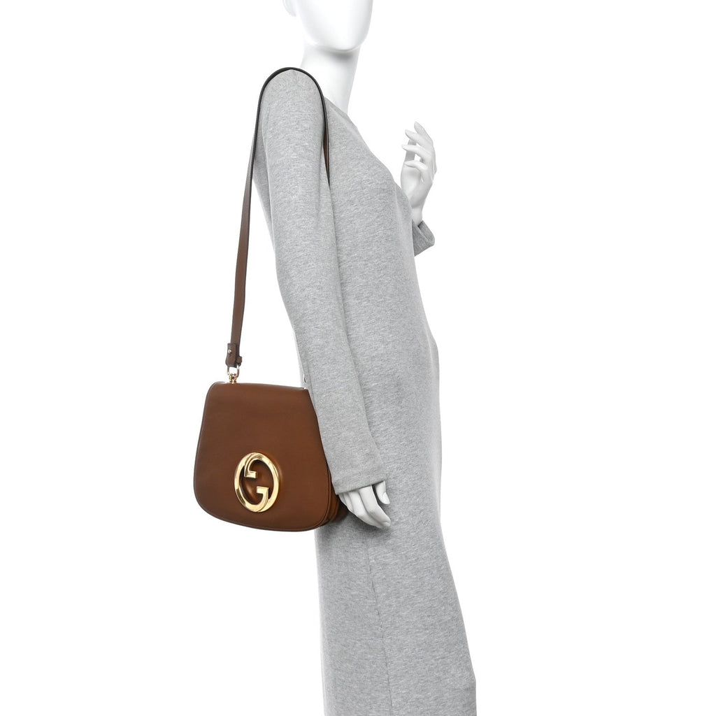 Gucci Roxy Calfskin Web Medium Blondie Shoulder Flap Bag Cuir