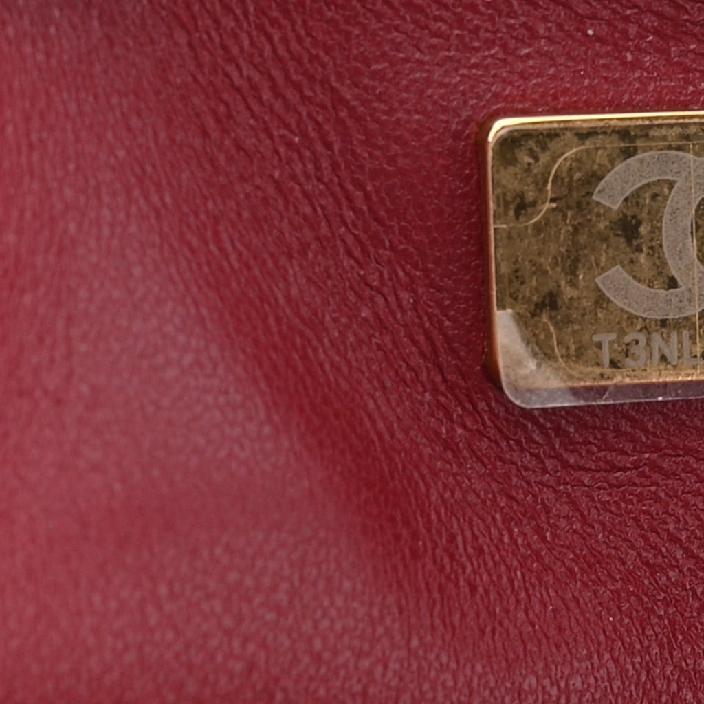 Chanel Lambskin Quilted Small Eyes On You Shopping Bag Dark Burgundy