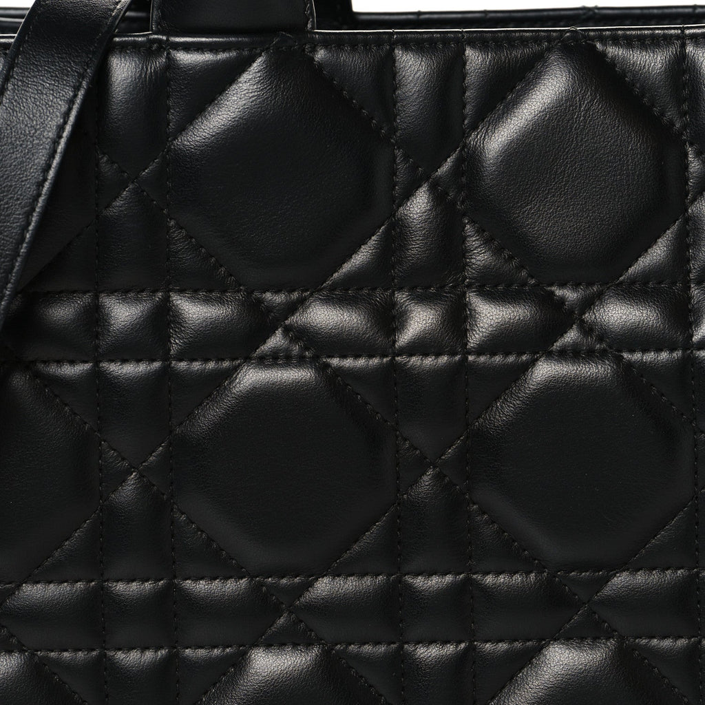 Christian Dior Calfskin Macro Cannage Medium Book Tote Black