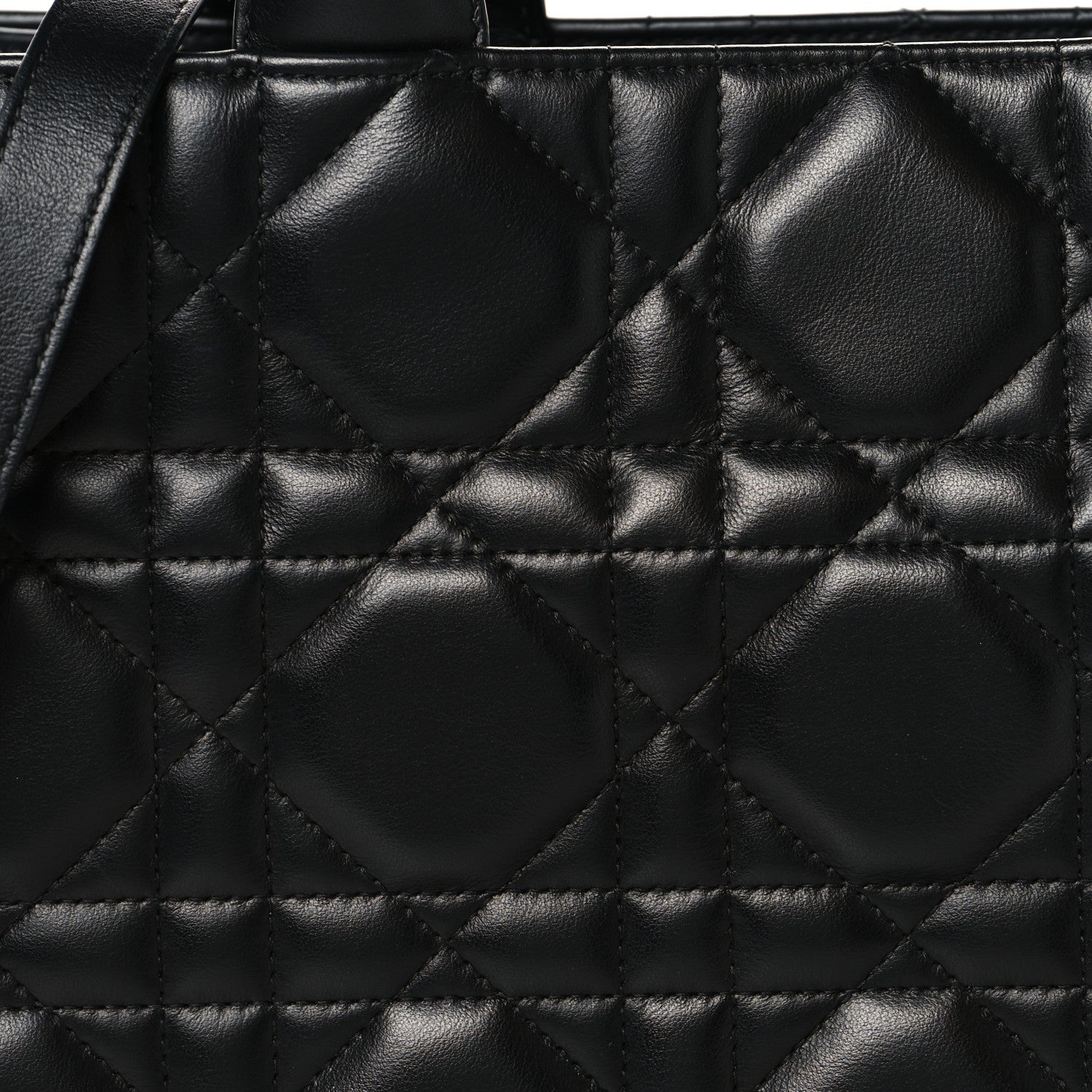 Christian Dior Calfskin Macro Cannage Medium Book Tote Black