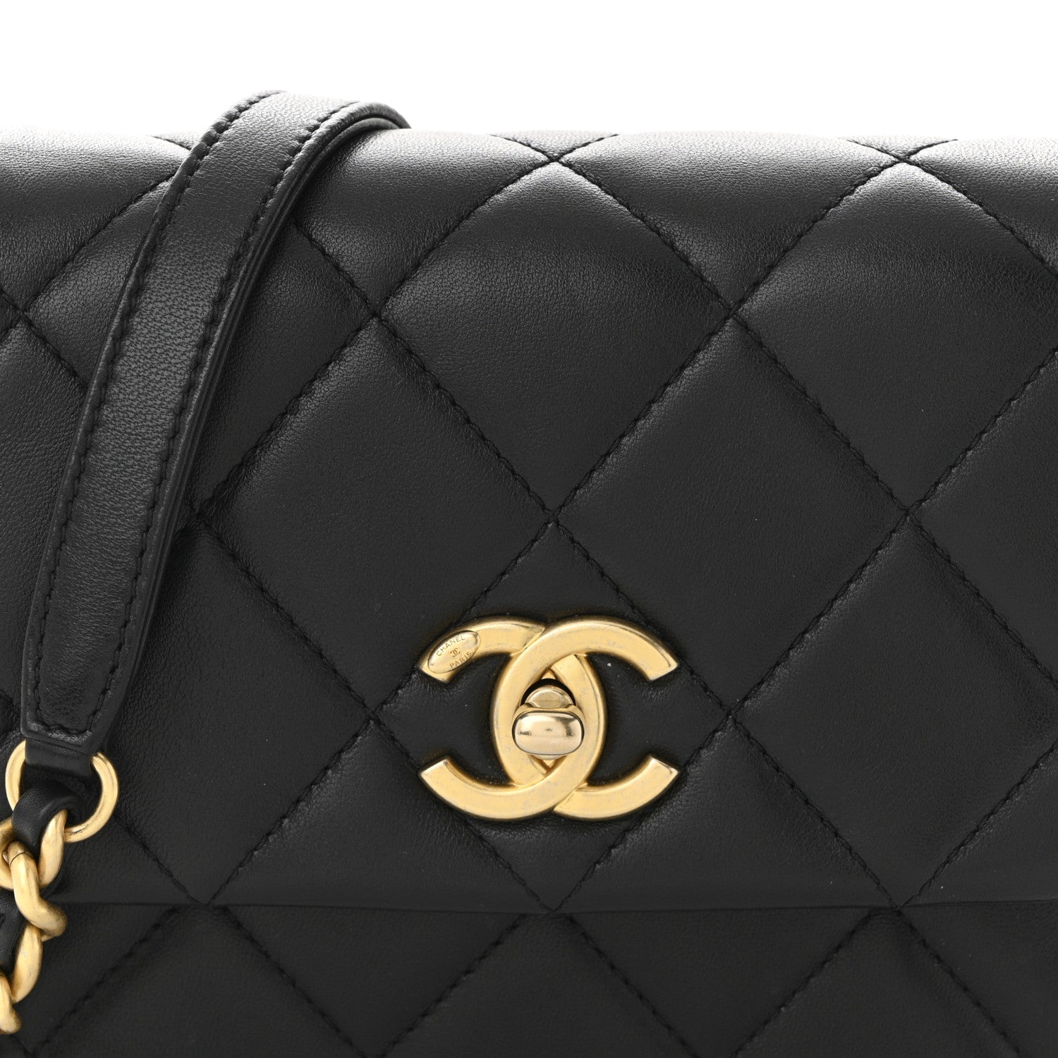 Chanel Lambskin Quilted Mini Side Note Flap Black