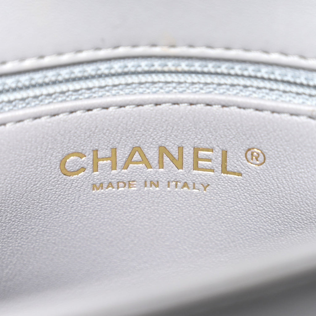 Chanel Lambskin Quilted Small Trendy CC Flap Dual Handle Bag Grey