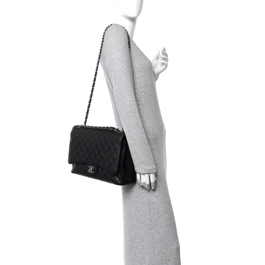 Chanel Caviar Quilted Maxi Double Flap Black