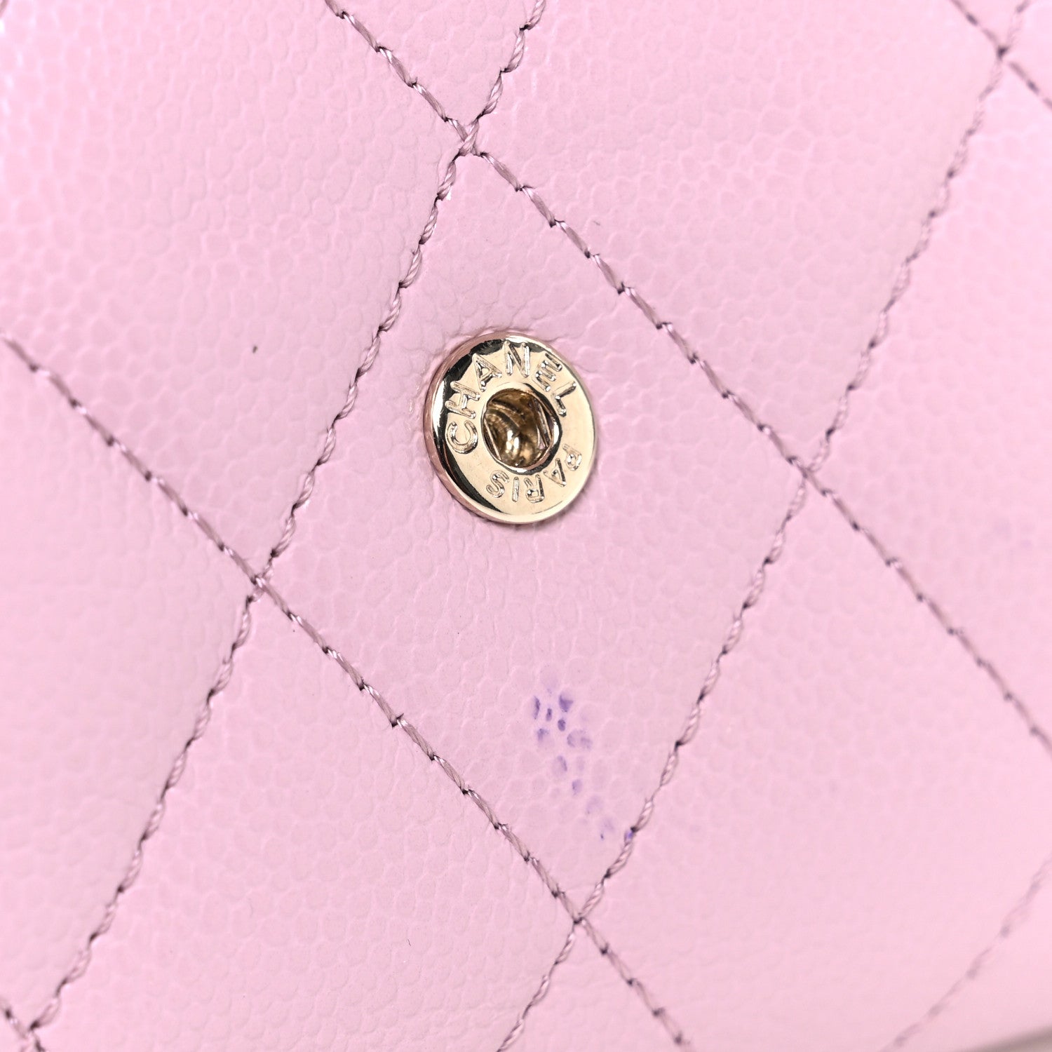 Caviar Quilted Compact Flap Wallet Light Pink