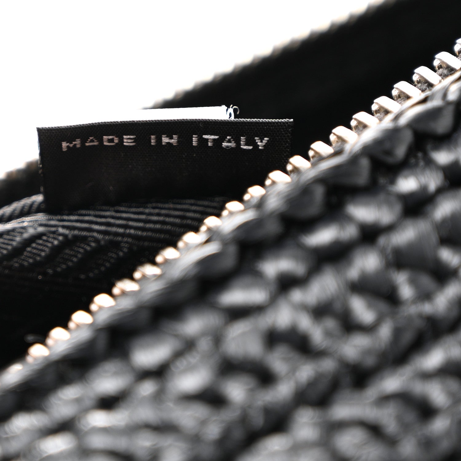Prada Yarn Raffia Effect Crochet Triangle Shoulder Bag Black