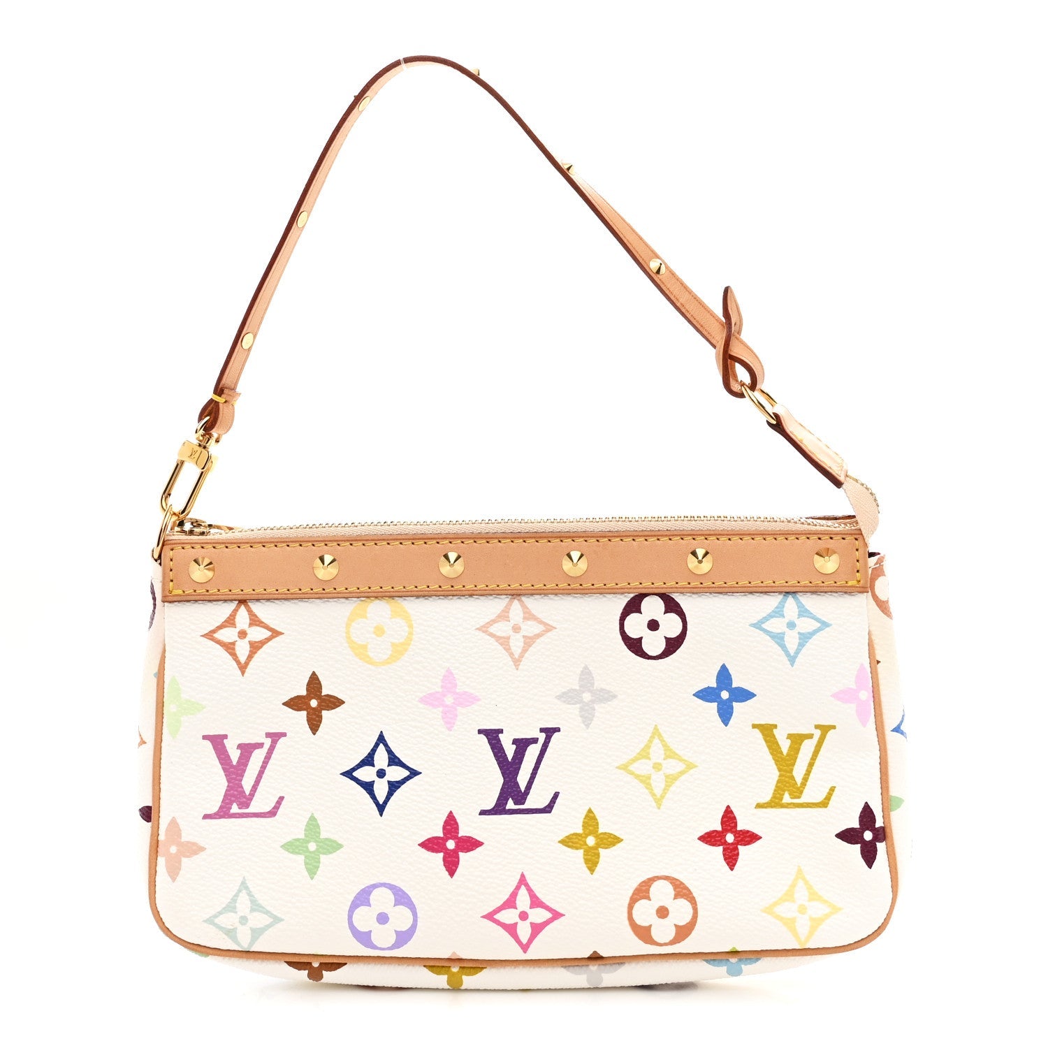 Louis Vuitton Monogram Multicolor Pochette Accessories White