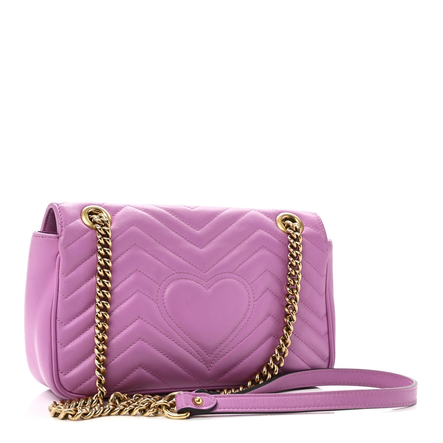 Gucci Calfskin Matelasse Small GG Marmont Shoulder Bag Candy Mousse