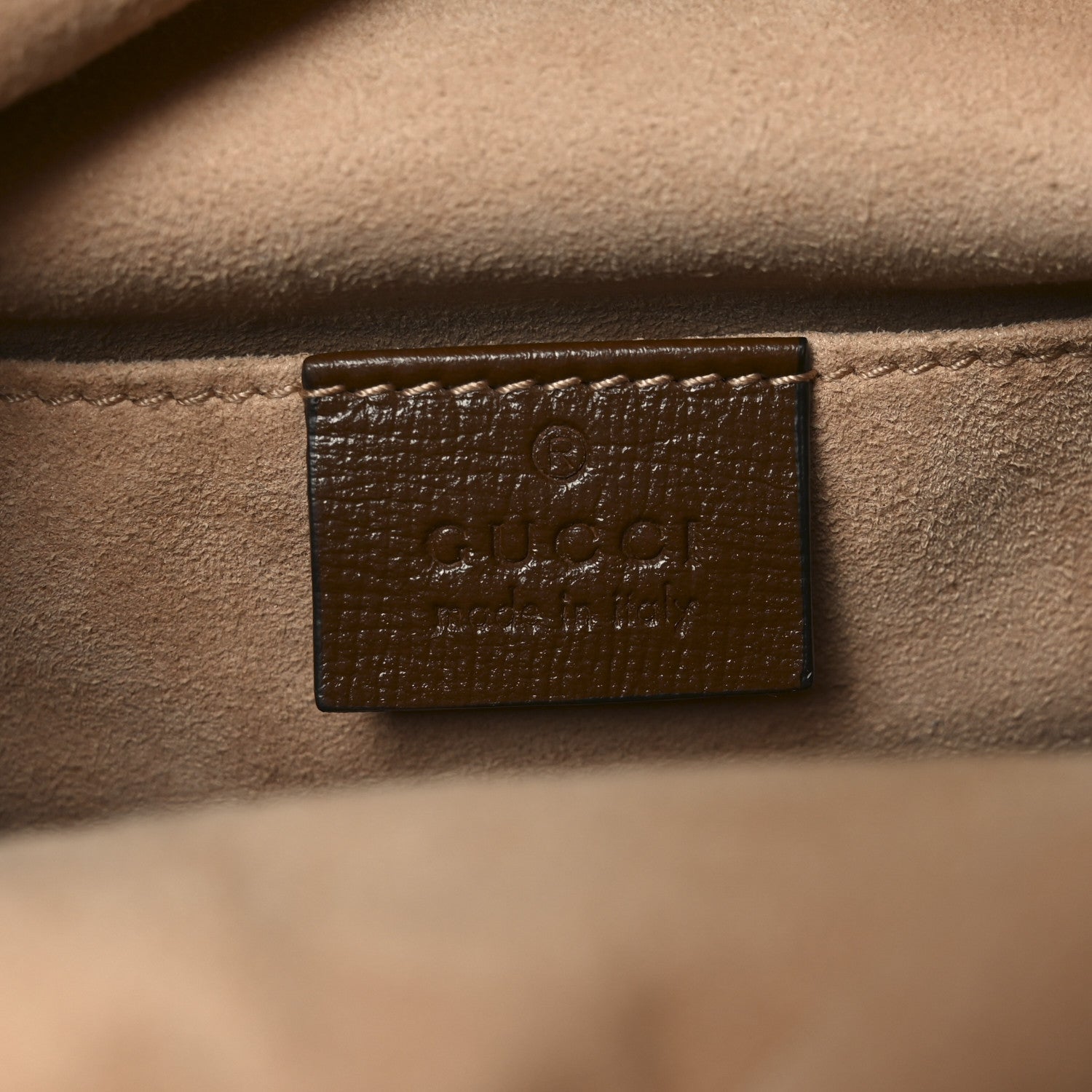 Gucci Monogram Textured Calfskin Horsebit 1955 Drawstring Bucket Bag Beige Brown Sugar