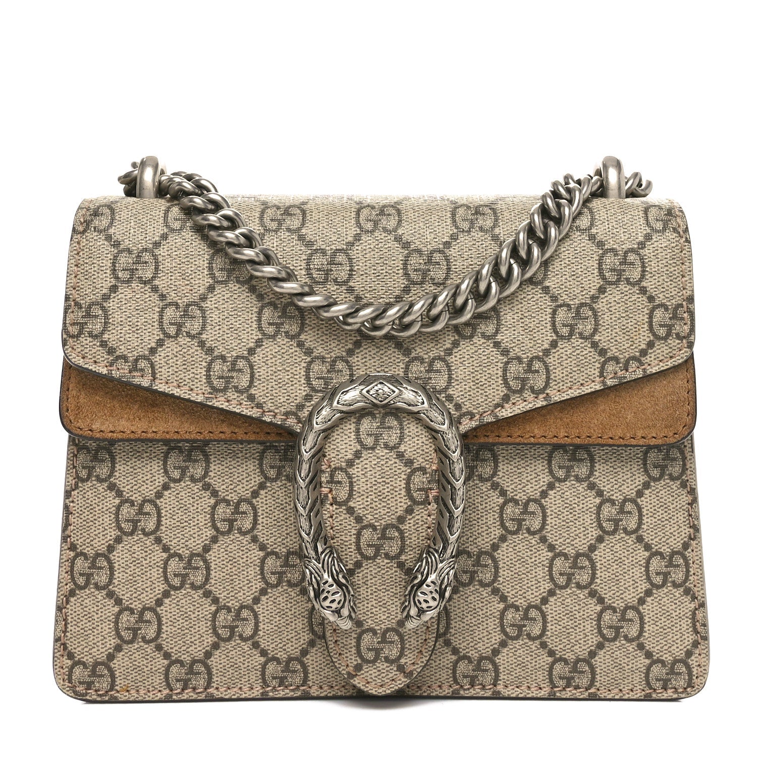 Gucci GG Supreme Monogram Mini Dionysus Shoulder Bag Taupe