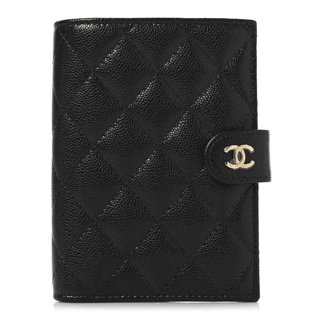 Caviar Quilted Passport Holder Black