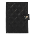 Caviar Quilted Passport Holder Black