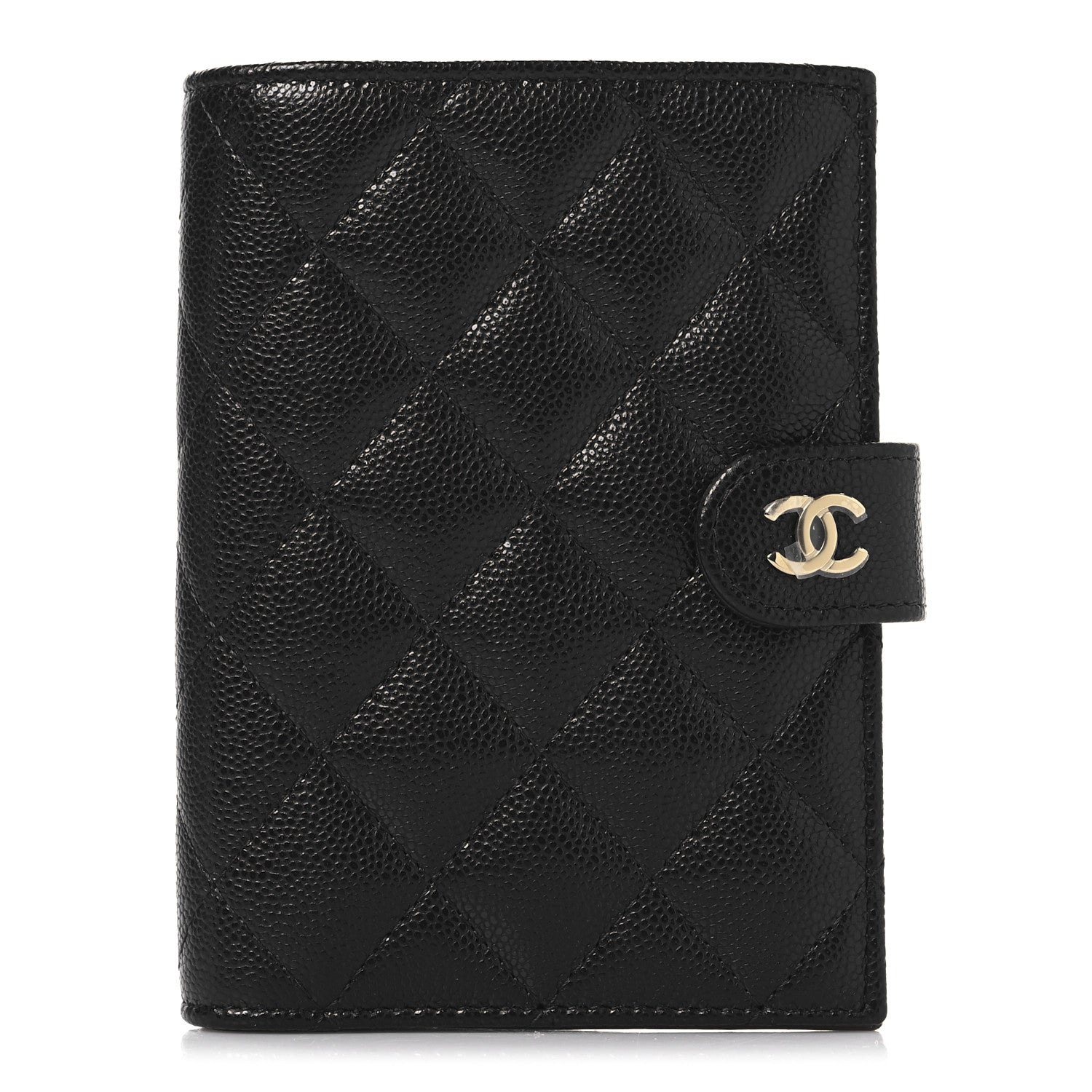 Caviar Quilted Passport Holder Black