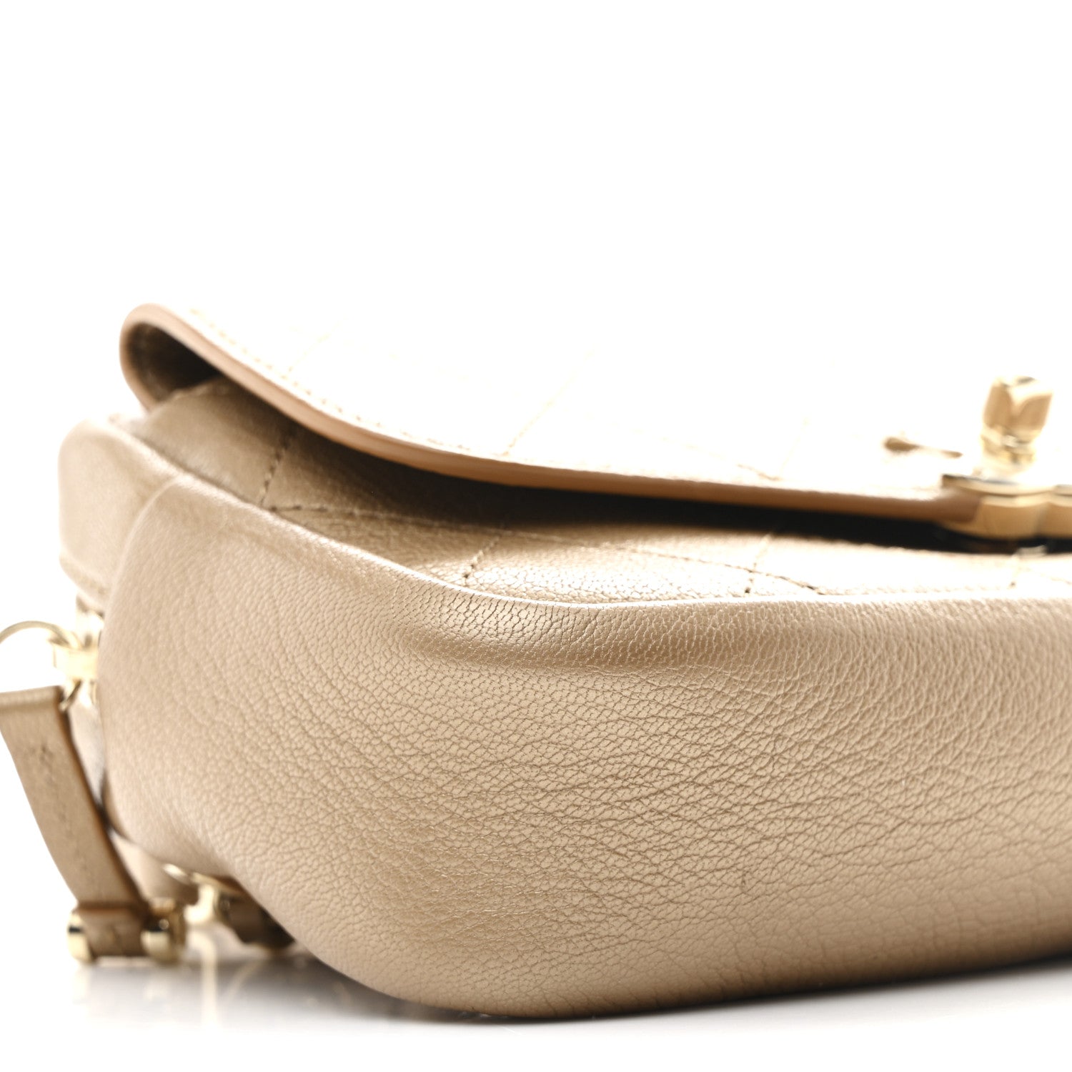 Chanel Metallic Calfskin Quilted Waist Bag Gold