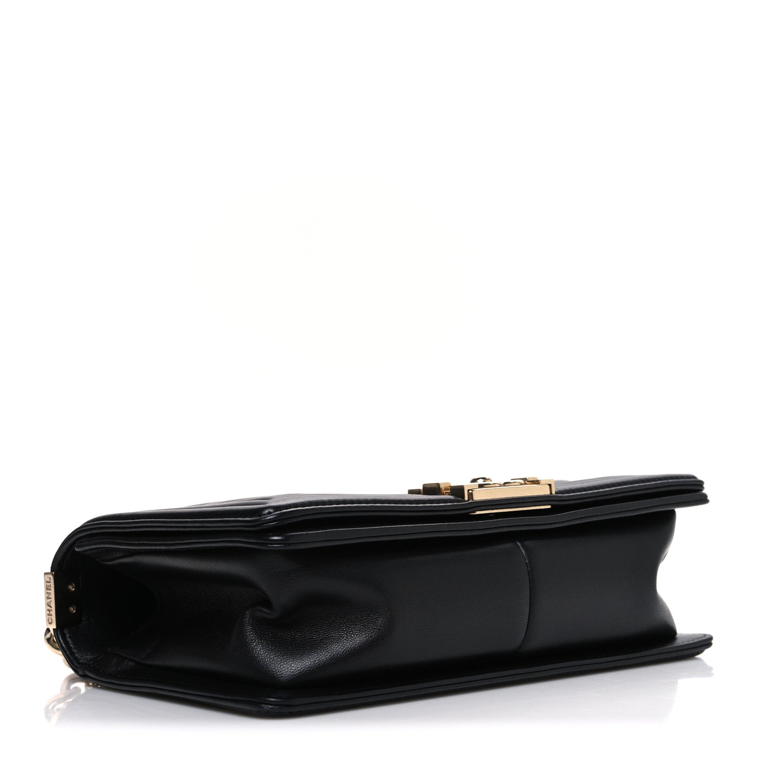Chanel Calfskin Chevron Quilted Medium Boy Flap Black