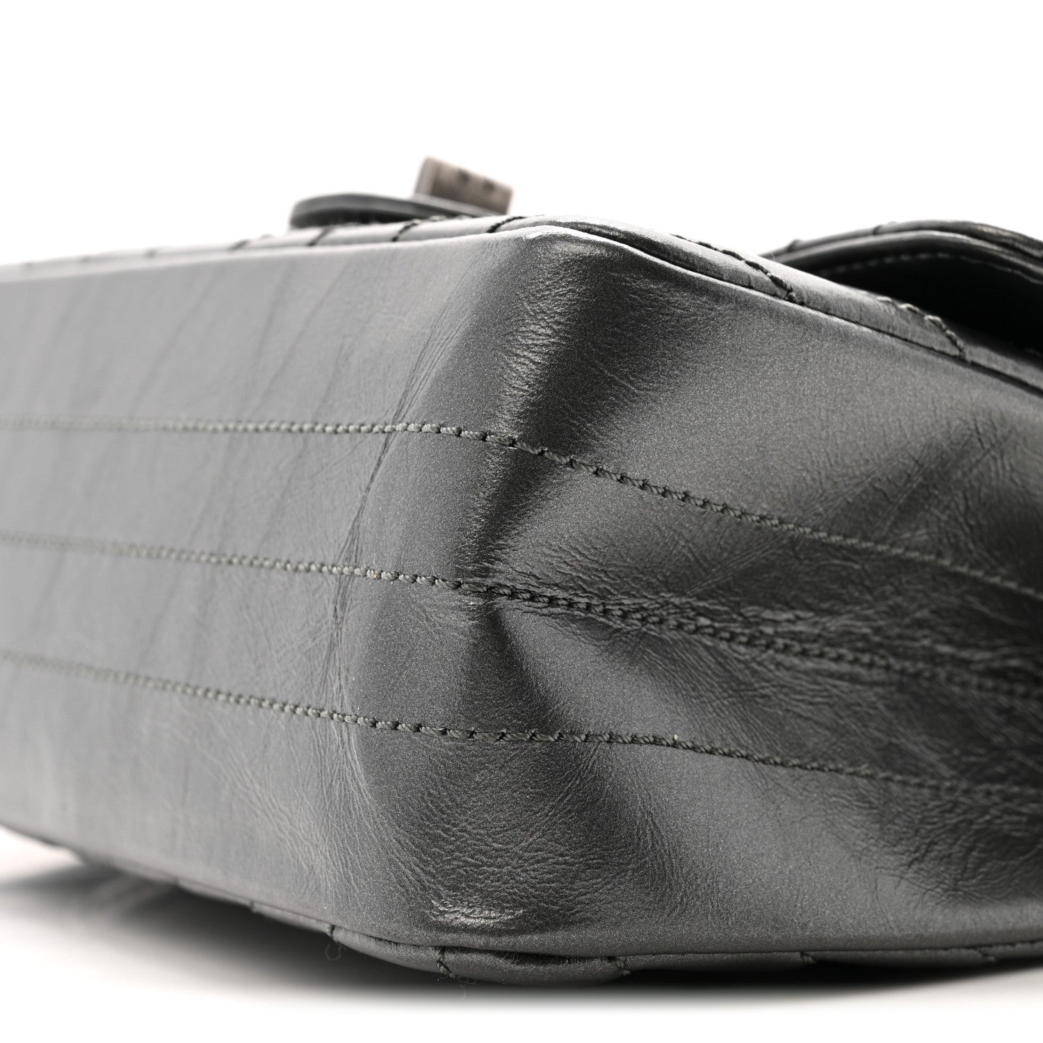 Chanel Metallic Aged Calfskin Chevron Quilted 2.55 Reissue Mini Flap Grey