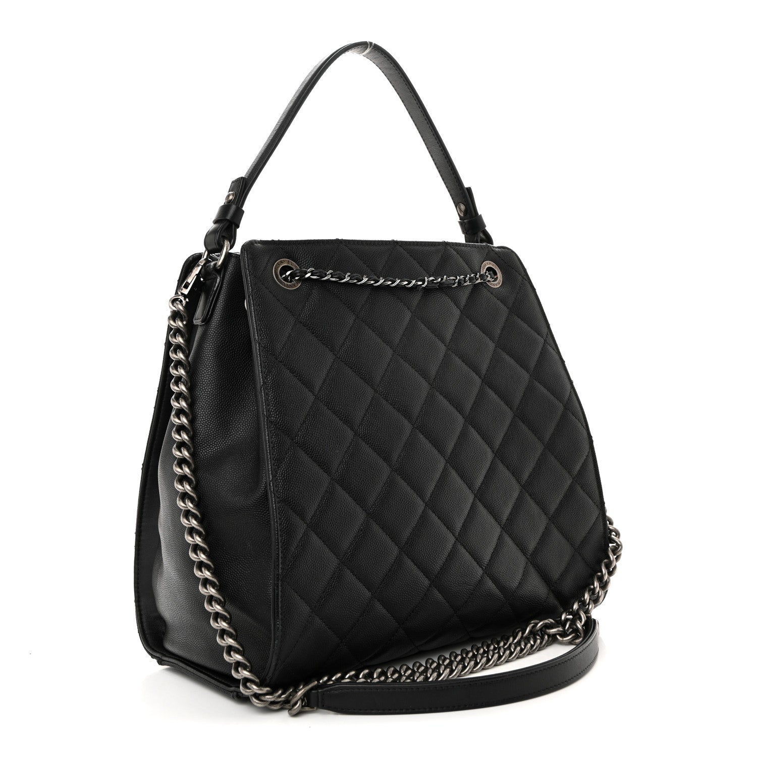 Chanel Caviar Quilted Medium CC Bucket Bag Black