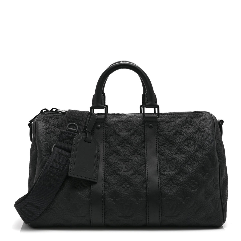 Louis Vuitton Monogram Taurillon Keepall Bandouliere 35 Black