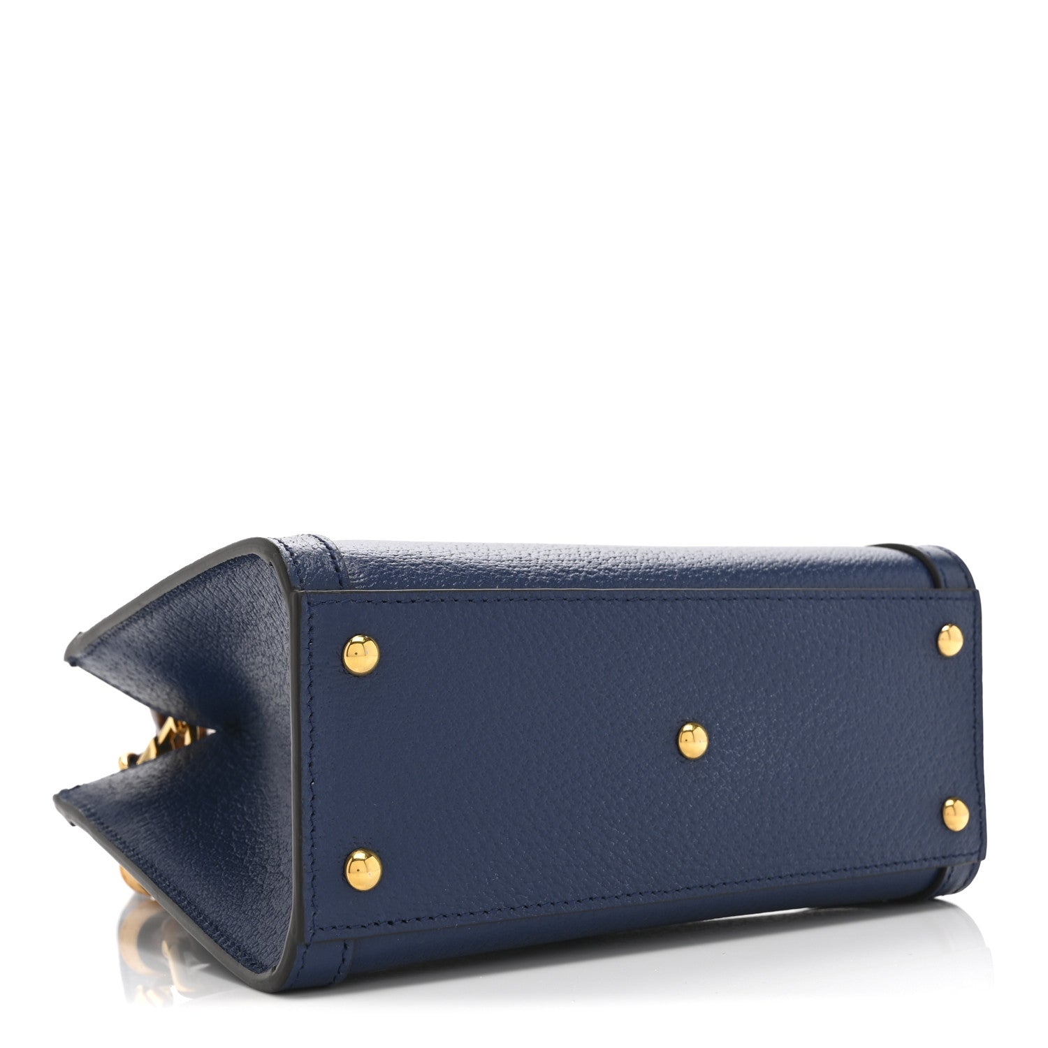 Gucci Textured Dollar Calfskin Web Mini Diana Tote Bag Royal Crop