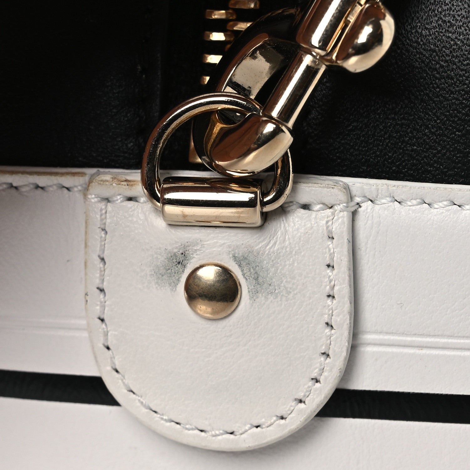 Christian Dior Calfskin Animal Print Micro Dior Vibe Zip Bowling Bag White Multicolor