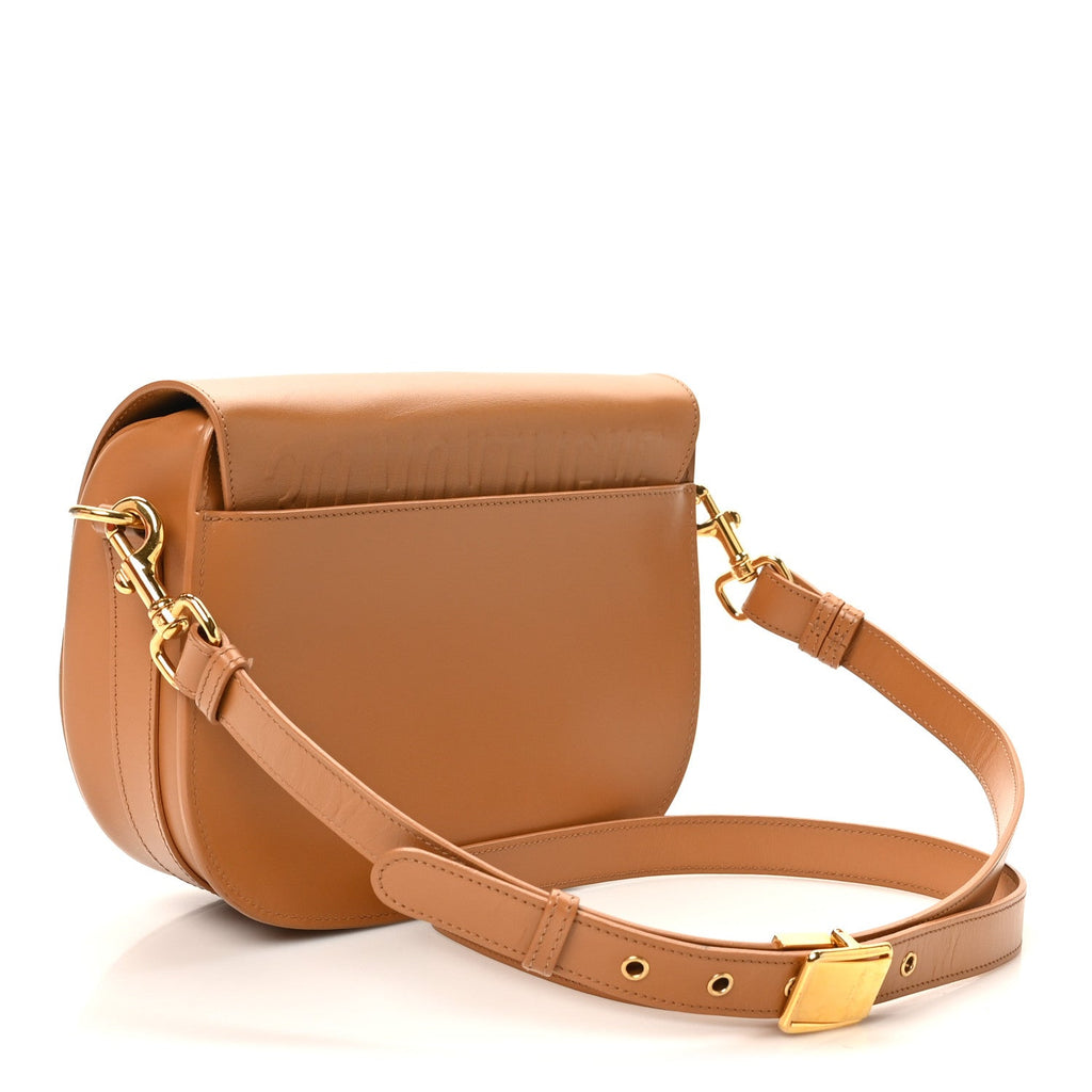 Christian Dior Box Calfskin Medium Bobby Flap Camel