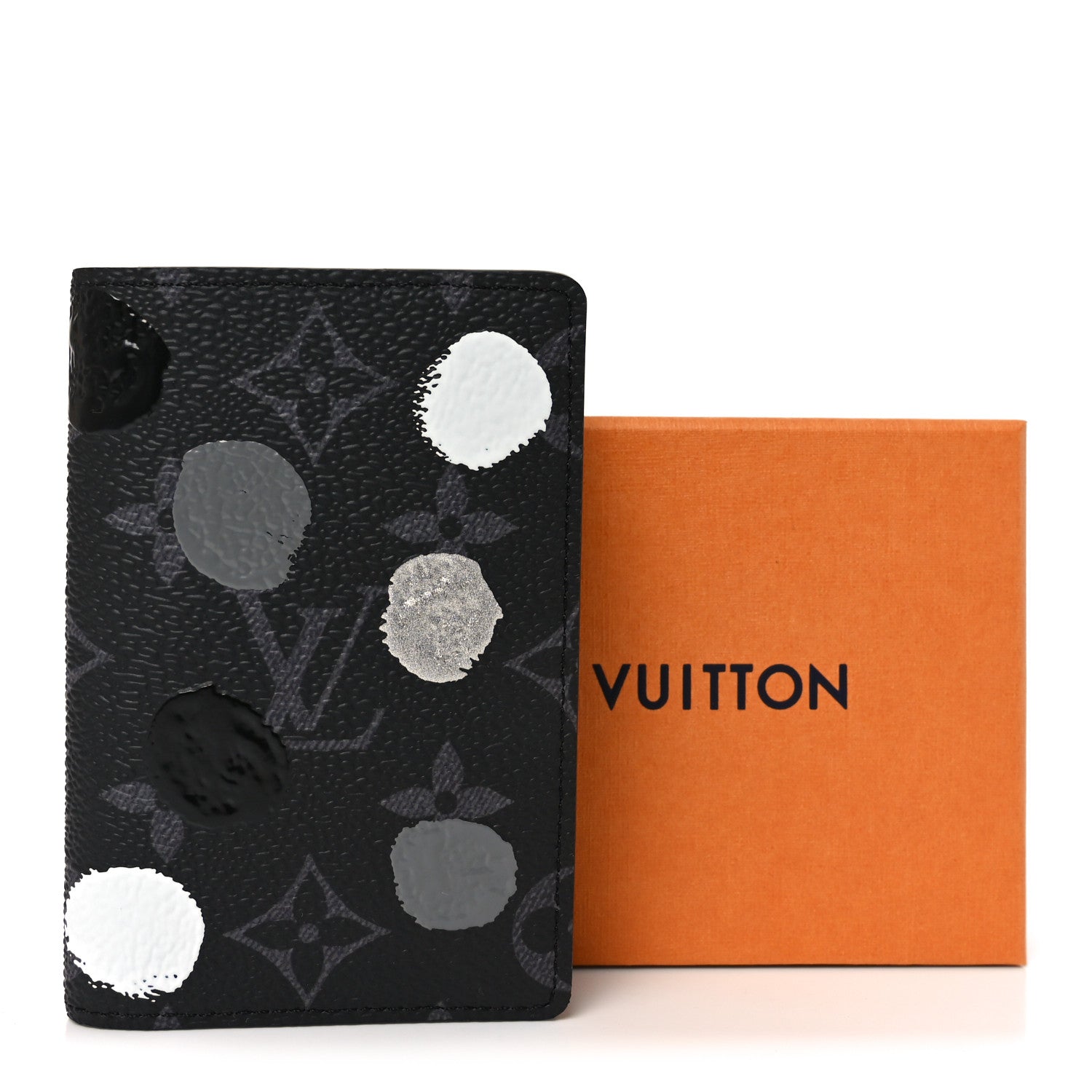 Louis Vuitton LV X YK Monogram Eclipse Dots Pocket Organizer NM Black Silver