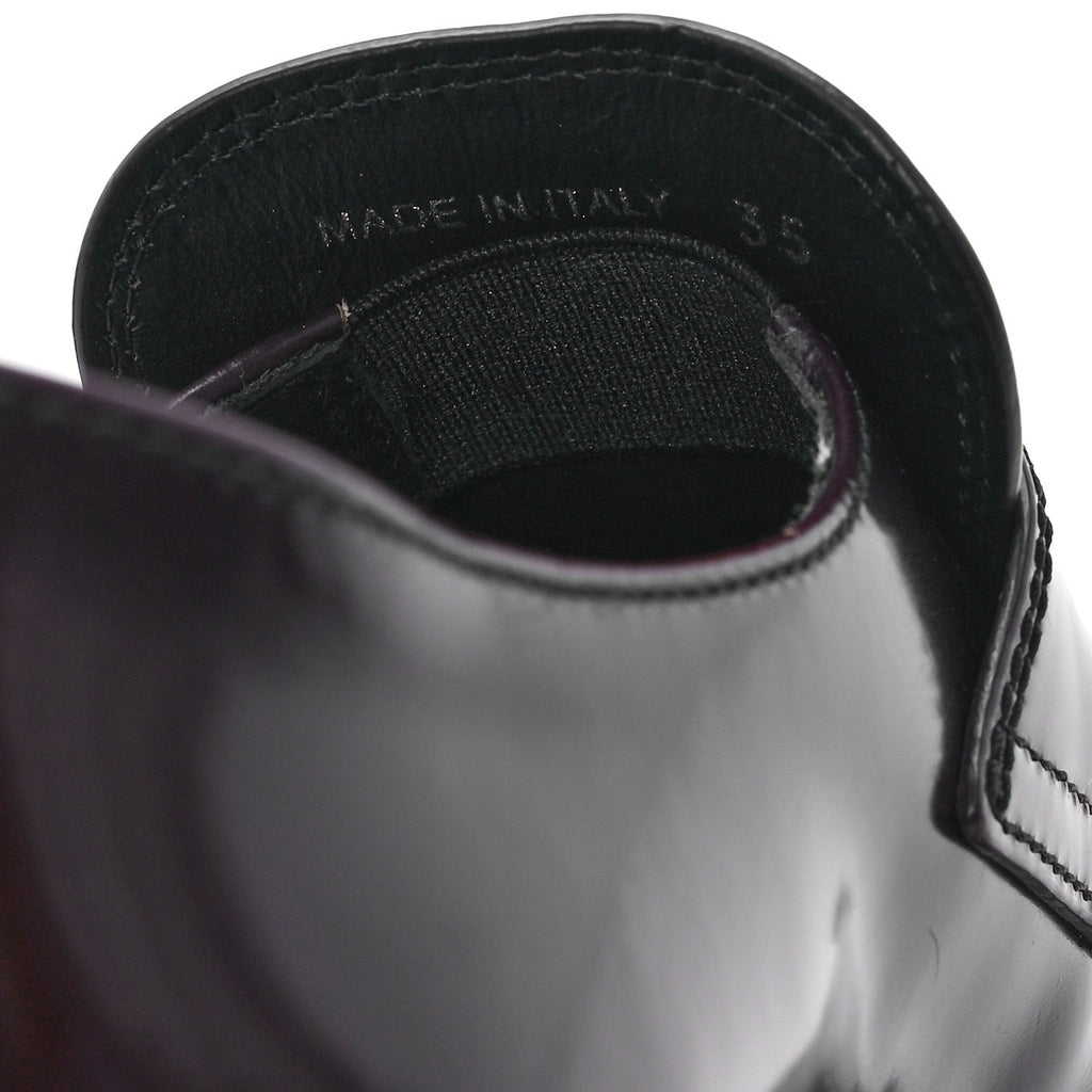 Prada Spazzolato Metal Triangle Logo 50mm Loafers 35 Cordovan