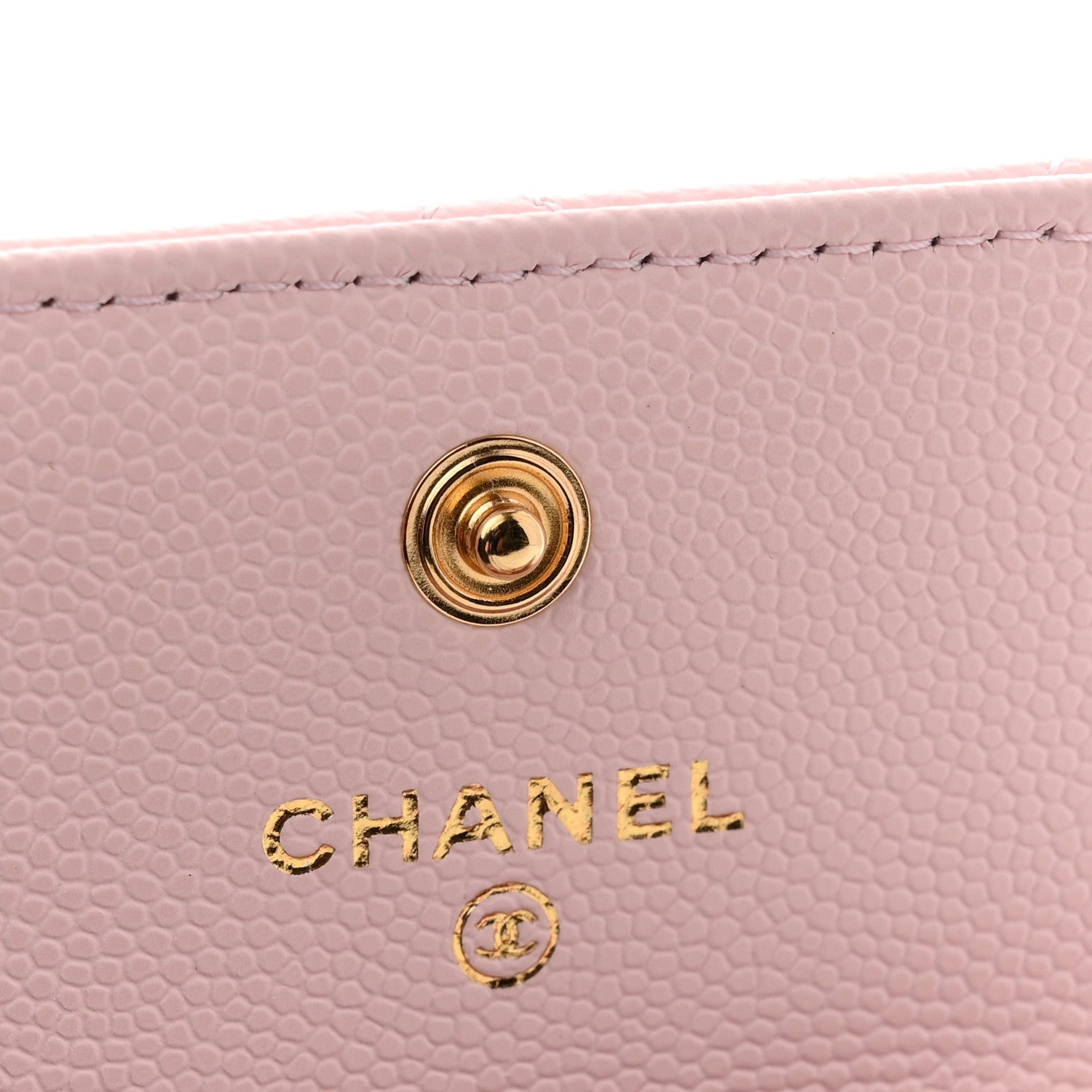 Caviar Quilted CC Flap Card Holder Rose