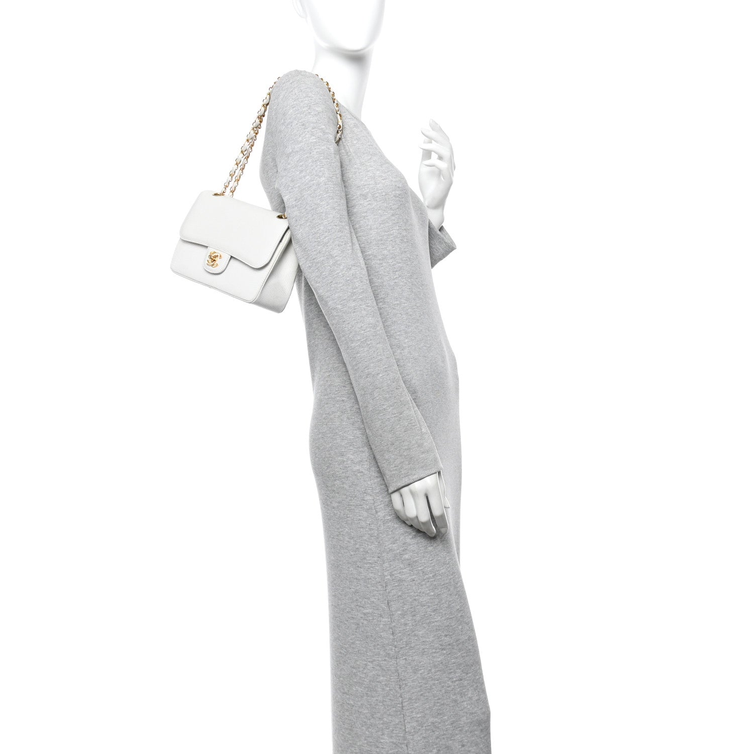 Chanel Lizard Small Double Flap White