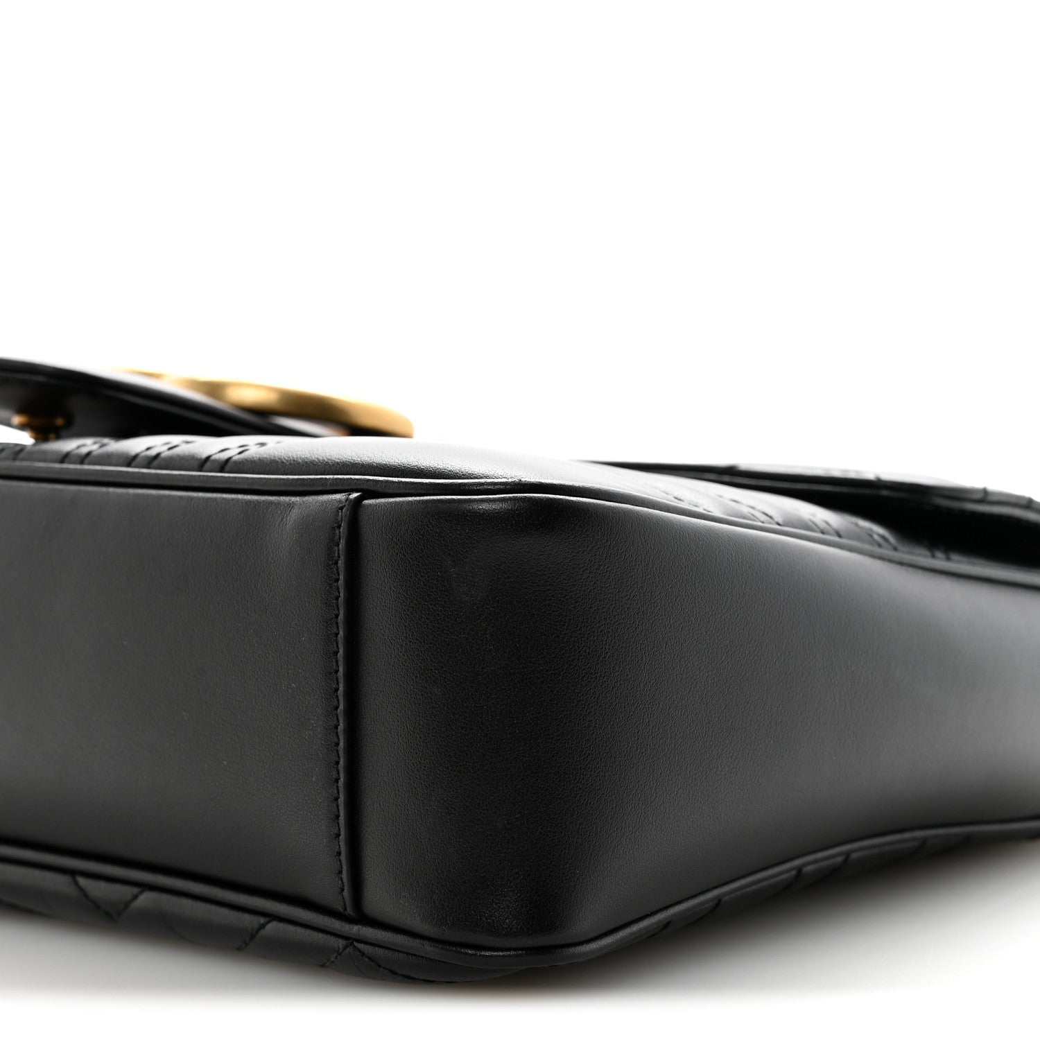 Gucci Calfskin Matelasse Medium GG Marmont Shoulder Bag Black