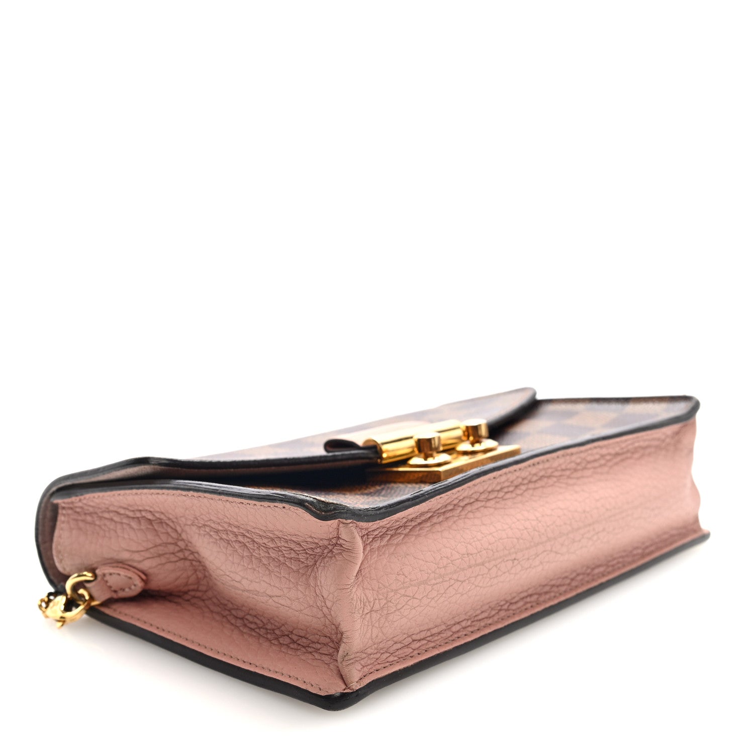 Louis Vuitton Damier Ebene Croisette Chain Wallet Magnolia