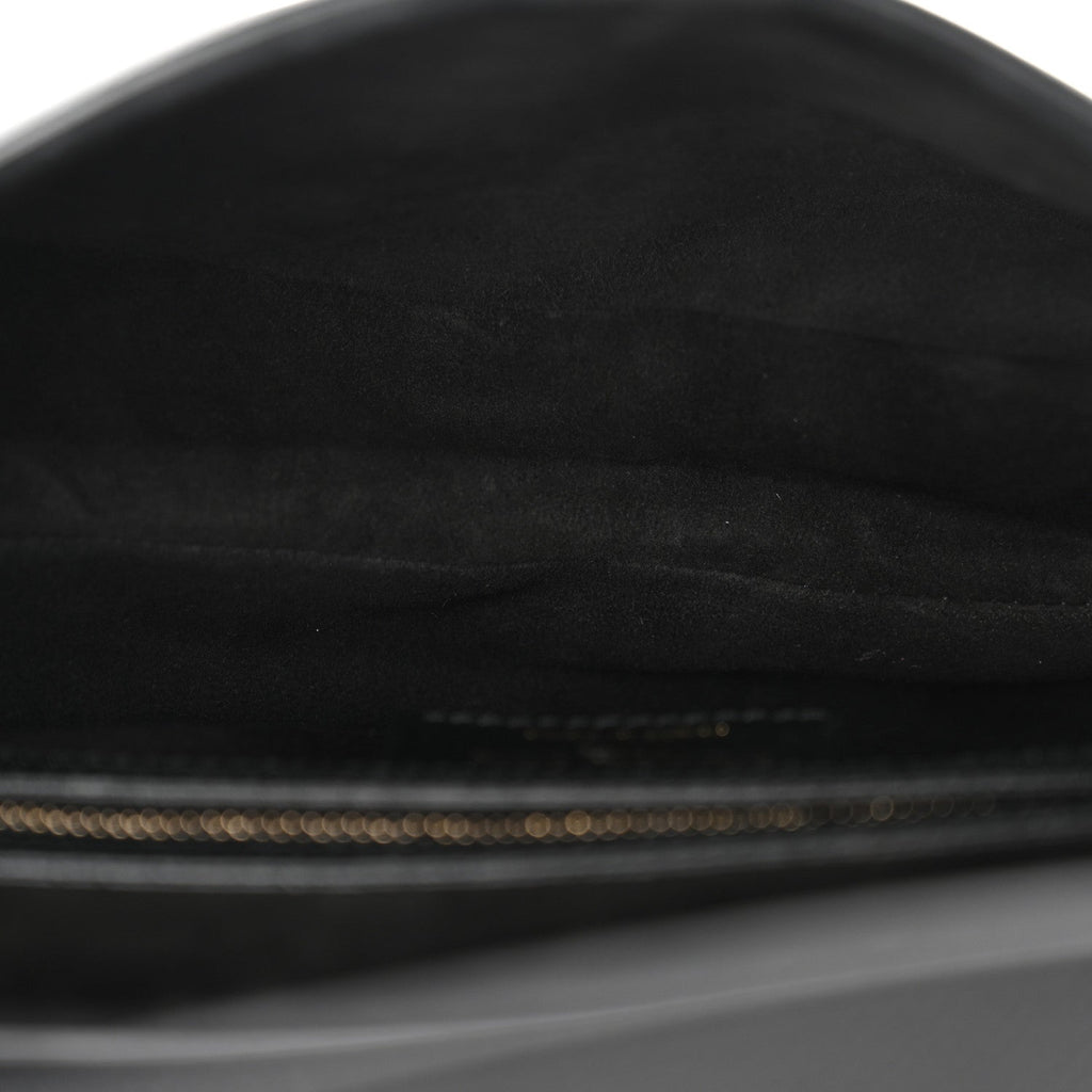 Christian Dior Grained Calfskin Saddle Bag With Strap Black