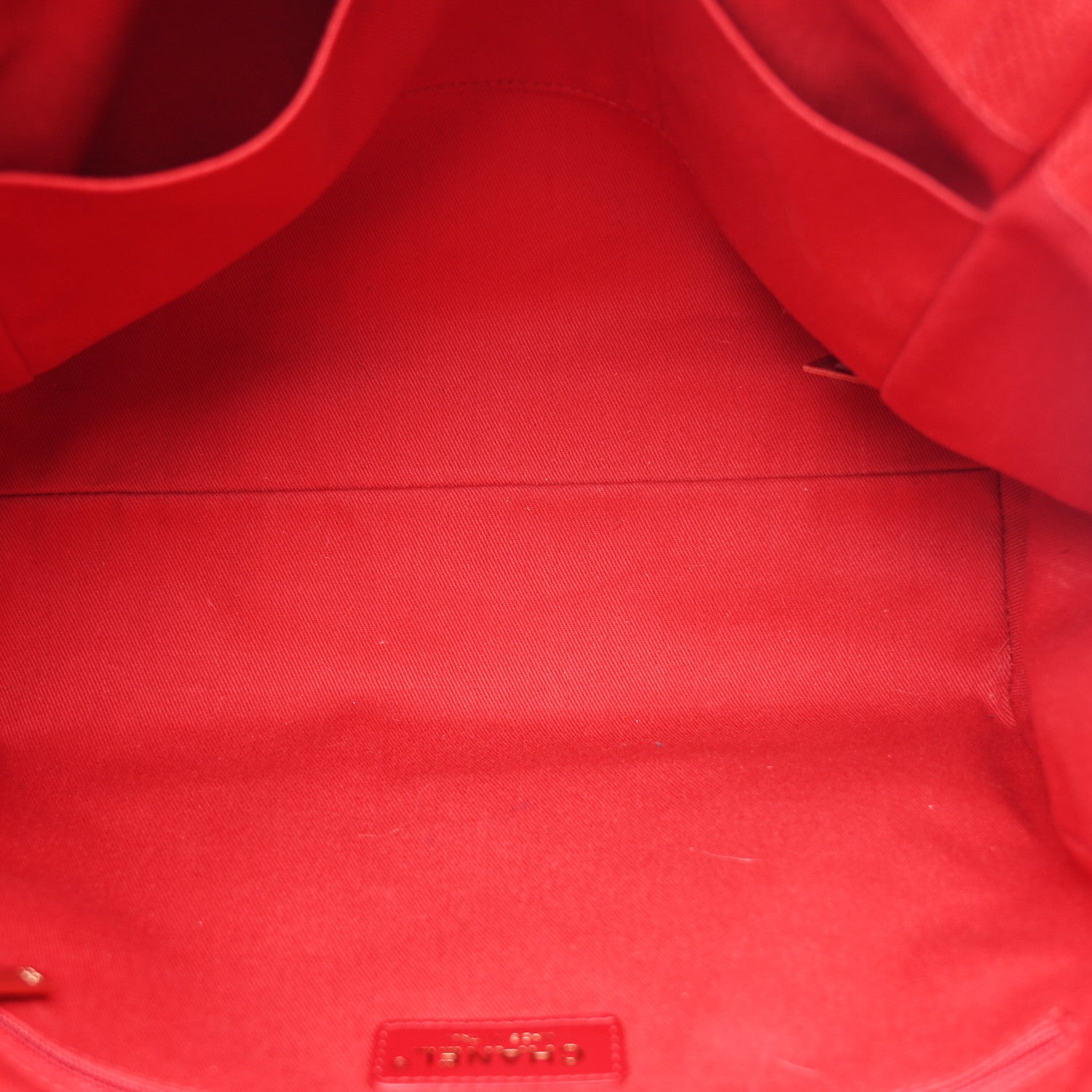 Chanel Mixed Fibers Striped Small Deauville Tote Red