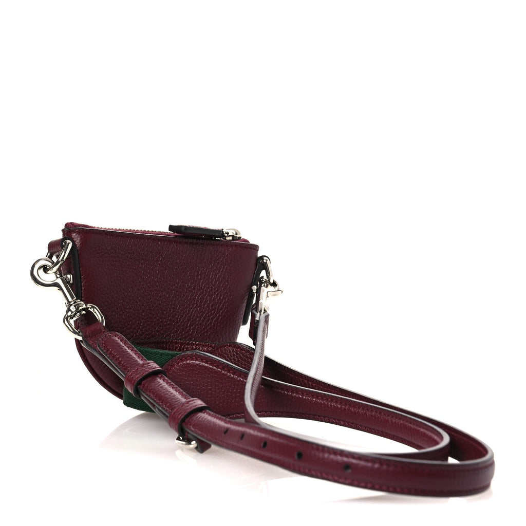 Gucci Pebbled Calfskin Mini B Shoulder Bag Red