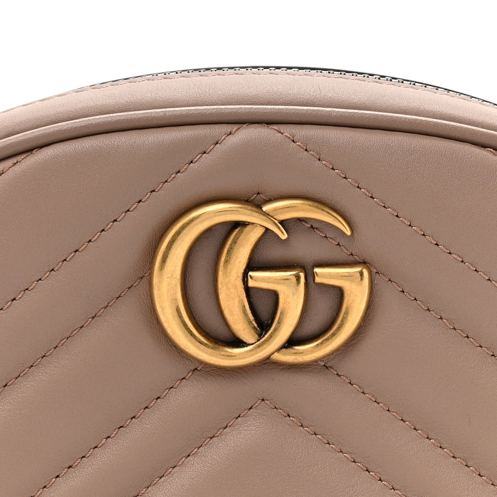 Gucci Calfskin Matelasse GG Marmont Belt Bag 75 30 Porcelain Rose