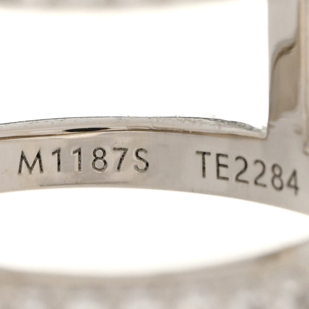 Louis Vuitton Metal Crystal LV Iconic Ring S Palladium