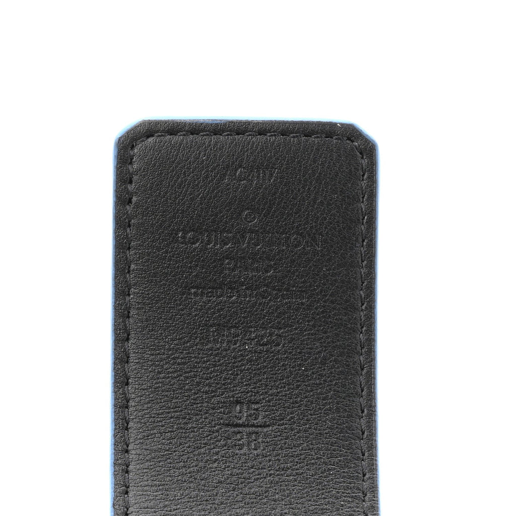 Louis Vuitton Damier Graphite Calfskin 40mm LV Initiales Reversible Belt 95 38 Blue