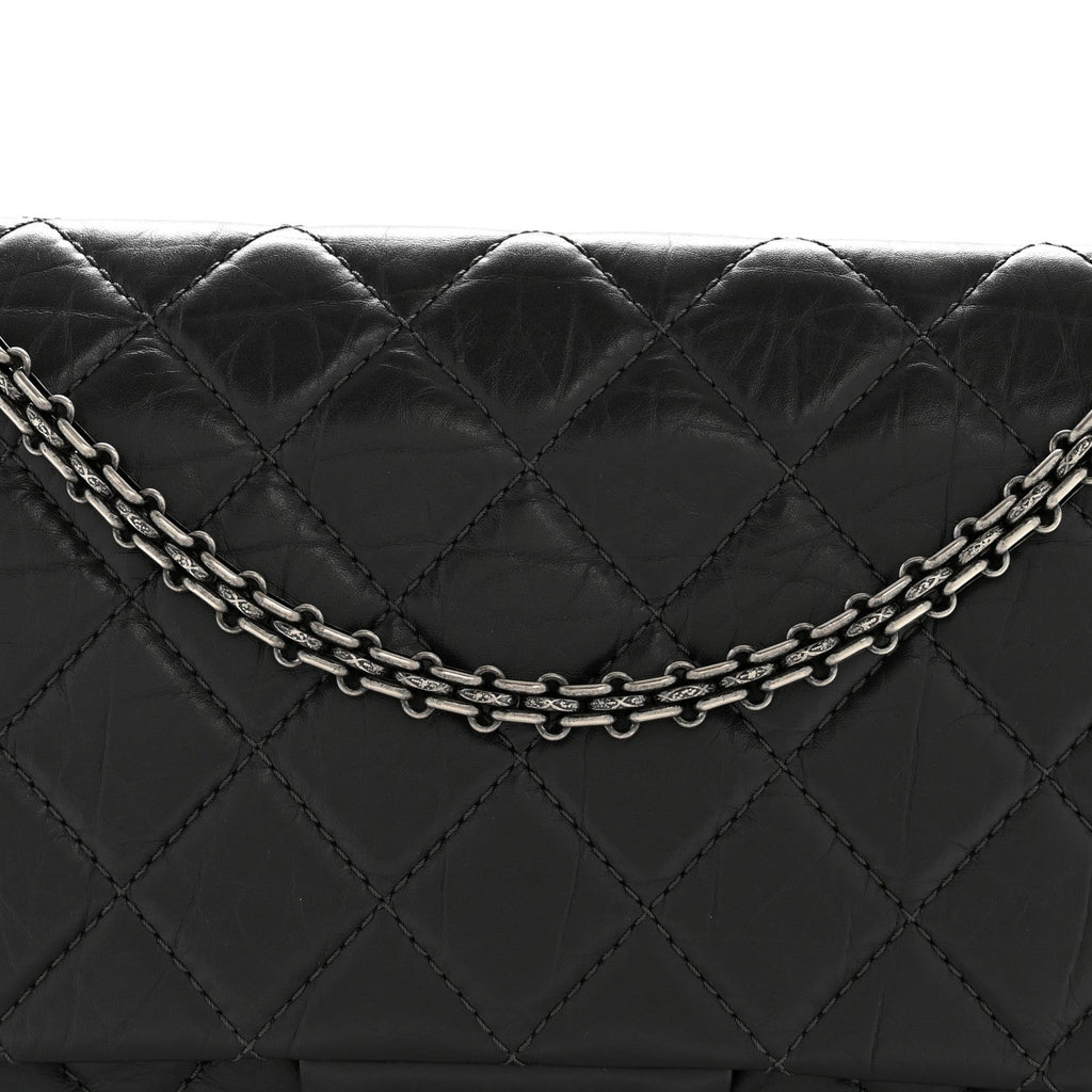 Chanel Aged Calfskin Quilted 2.55 Reissue 227 Flap Dark Grey