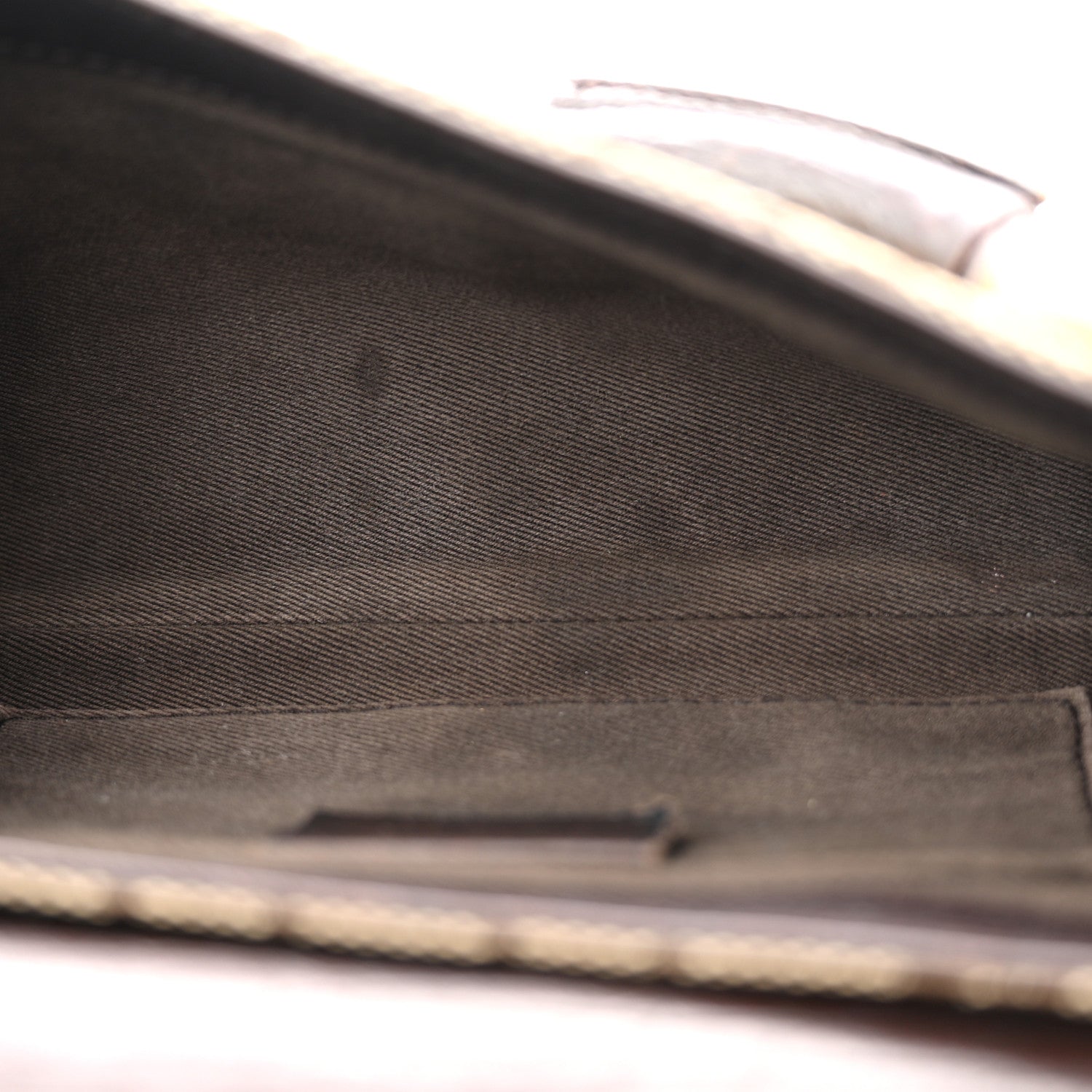 Gucci Monogram Horsebit Clutch Dark Brown